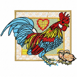 Chickens And Roosters Embroidery Design 2 Chickens And Roosters Embroidery Design 2